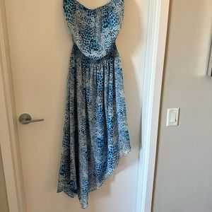 Ramy Brook Strapless Midi Asymmetric Silk Dress - Small